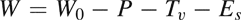 $$ W={W}_0-P-{T}_v-{E}_s $$