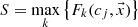 $$ S = \mathop {\max }\limits_{k} \left\{ {F_{k} (c_{j} ,\vec{x})} \right\} $$