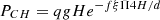 $$ {P_{CH}} = qgH{e^{ - {{f\xi \Pi 4H} / d}}} $$