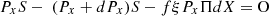 $$ {P_x}S - {\text{ }}({P_x} + d{P_x})S - f\xi {P_x}\Pi dX = {\text{O}} $$