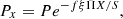 $$ {P_x} = Pe^{ - f\xi \Pi X /S}, $$