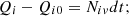 $$ {Q_i} - {Q_{i0}} = {N_{iv}}dt; $$