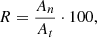 $$ R = \frac{{{A_n}}}{{{A_t}}} \cdot 100, $$